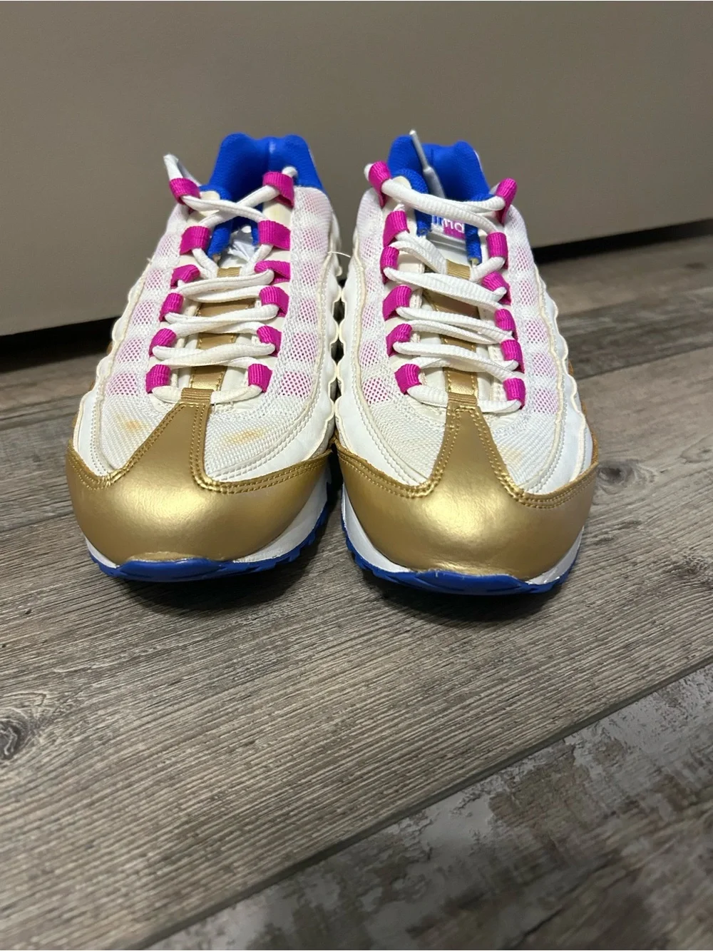 Nike Air Max 95 LE GS Peanut butter & jelly White Gold Blue Pink